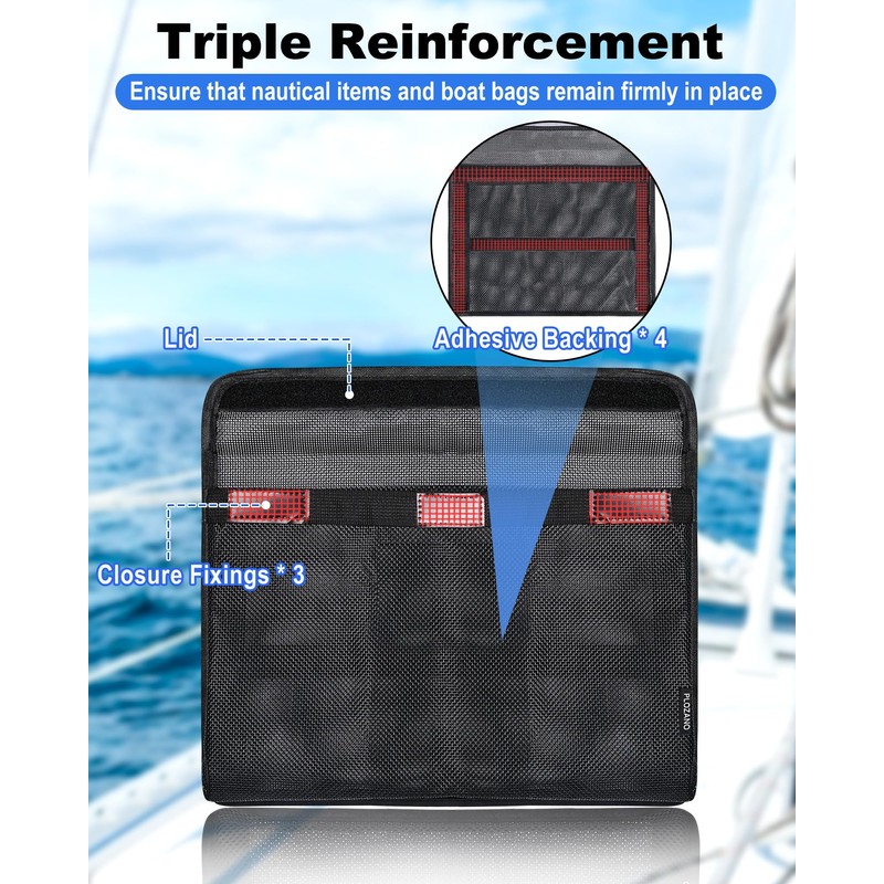 PLOZANO Closable Boat Storage Bag with Lid, Reflective Strong Adhesive