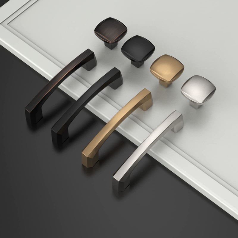 Asidrama 10 Pack Brushed Satin Nickel Kitchen Cabinet Knobs Square