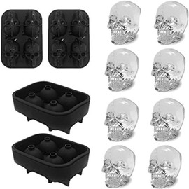 Skull Ice Cube Maker Tray 3D Silicone Ice Skull Maker (2 Pack)