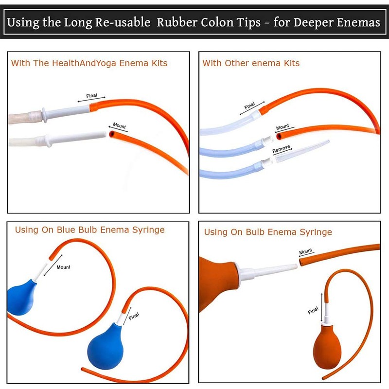 HealthAndYoga™ Enema Rubber Colon Tube - Closed End (20” x