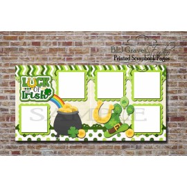 Luck of the Irish St Patrick Day 2 PRINTED Premade Scrapbook Pages BLJgraves 23