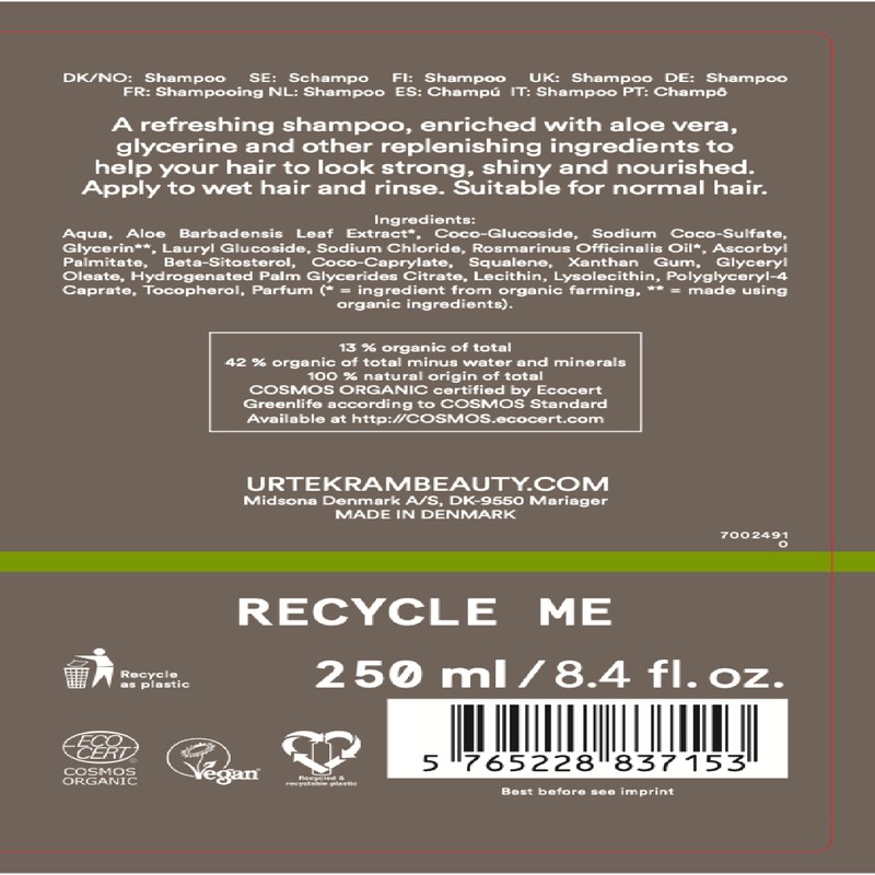 URTEKRAM Fine Hair Rosemary Shampoo, 250 ML