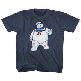 American Classics "The Real Ghost-busters Animated TV Series" - Mr Stay Puft - Youth Boys T-Shirt - Navy, Small