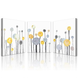 Lapremoly Canvas Wall Art For Living Room Bedroom Office Wall Decor Abstract Dandelion Flowers Watercolor Paintings Modern Wall Pictures Prints Artwork Kitchen Decorations Room Home Decor 3 Piece