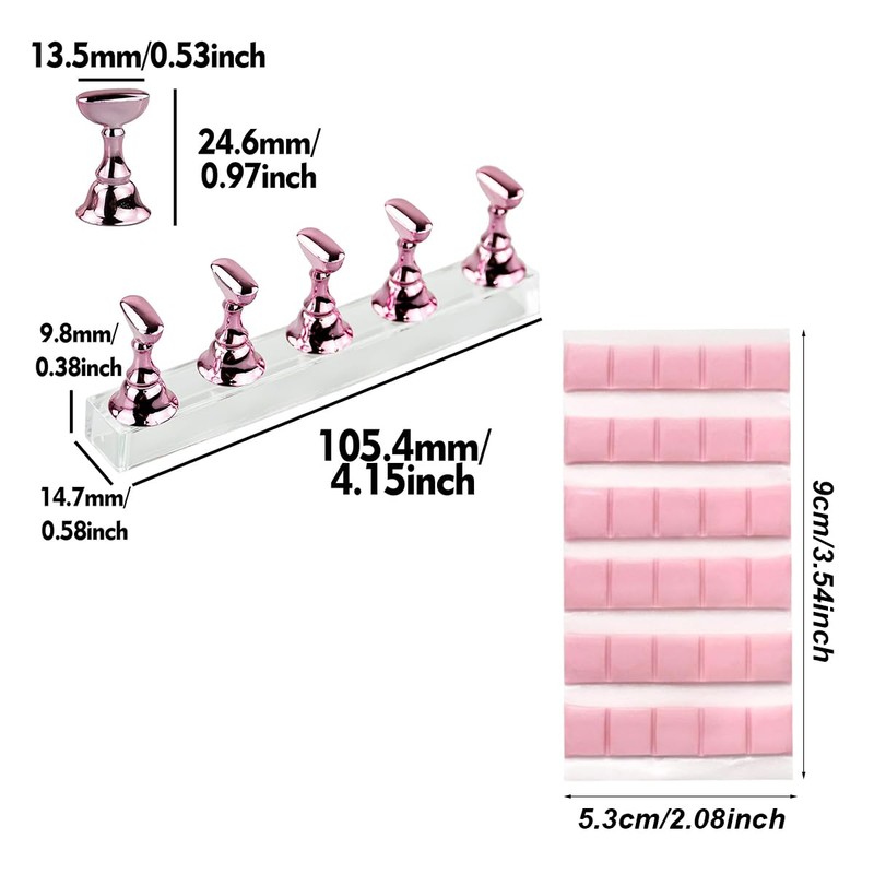 2 Sets Nail Stand Display, Magnetic Nail Tips Stand, Nail