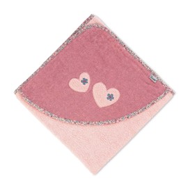 Sterntaler Mabel Hooded Bath Towel, Age 0 Months +, 100 x 100 cm, Soft Pink