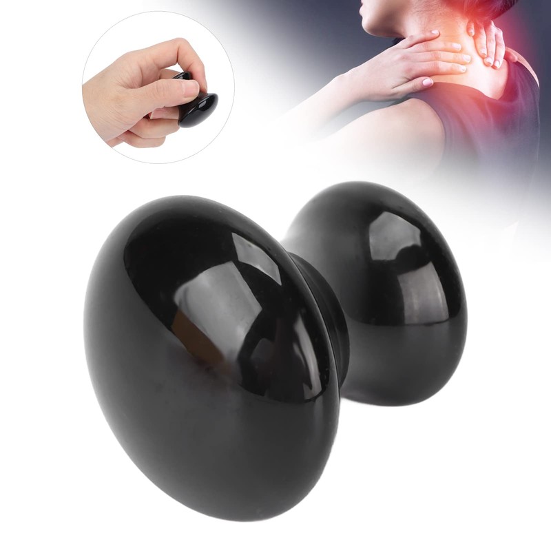 Pack of 2 Black Gua Sha Mushroom Shape Massage Tool,