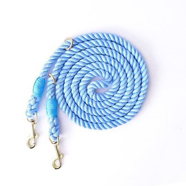 Tesitehi Multifunctional Rope Dog Leash 7.5 FT with Adjustable Double Swivel Hook Hands Free for Small Medium and Large Dogs Running Hiking Camping Walking (Sky Blue)