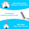 5 Pcs Mini Metal Funnels, Silver Aluminium & Stainless Steel