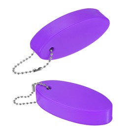 M METERXITY 2-Pack Floating Key Chain for Boating, Waterproof Bright Color Key Rings for Outdoor Water Sport/Fishing/Surfing/Sailing, Oval Shaped PU Foam Floating Keychains [Purple]