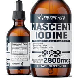 Nascent Iodine Supplement | 2800mcg | Potassium Iodide | Iodine Drops | 100% Vegan | Clear Color | Large 2oz