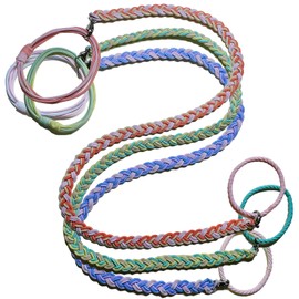 Elastic Spiral Hair Ties No Damage for Fine Thin Hair, 18" Soft Ponytail Holders Braided Pony Tails Wrap Hair Tie for Women Girls Stretchy Hair Bands for Wind Sports Motorcycle Skiing - 3 Packs