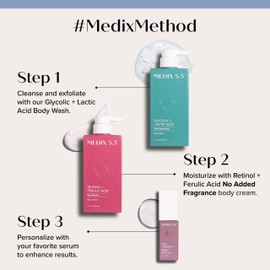 Medix 5.5 Glycolic Acid + Lactic Acid Exfoliating Body Wash Gel | KP Bump Eraser | AHA Exfoliant Skin Care Body Cleanser | Keratosis Pilaris & Acne | Anti Aging AHA Foaming Body & Face Wash, 15 Fl Oz