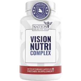 Nation health md Vision Nutri Complex,Eye Vitamins with Lutein, Bilberry - Eye and Vision Health
