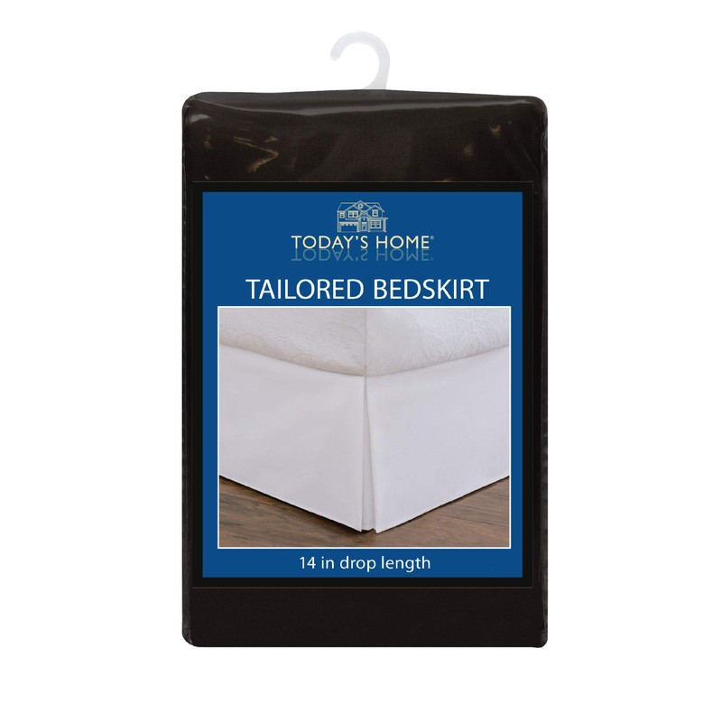 Today’s Home Classic Tailored Bed Skirt Dust Ruffle, Microfiber, 14"