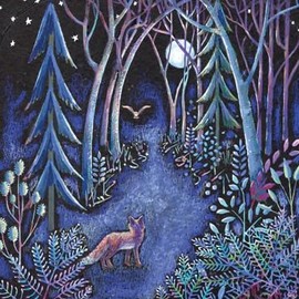 ArtEco Designs Birthday/Blank Card for Men/Women - General Male/Female Card - Owl and The Fox by Penny Gaj - Eco-Friendly and Recyclable