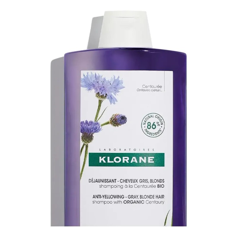 Shampoo Klorane Antiamarillamiento Para Canas Centaury 400ml