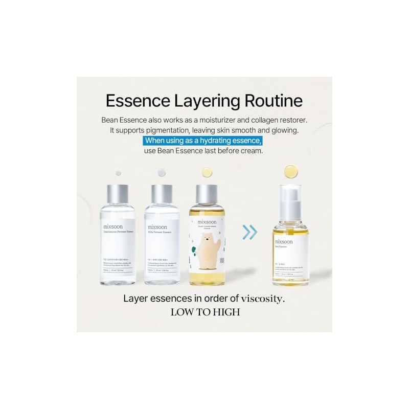 Bean Essence – Exfoliante líquido suave para piel de cristal,