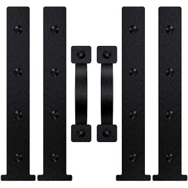 FOHOME Magnetic Decorative Garage Door Accents Faux Hinges Handles Hardware Kit, Black (4 Hinges+2 Handles)