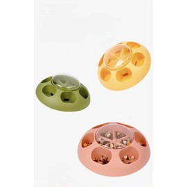 New Automatic Press-Treat Dispenser for Pets: Fun Pop-Up Food Training Toy for Dogs (Yellow)