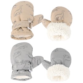 Baby Toddler Mittens, Boys Girls Winter Outdoor Gloves, Kids Easy-On Fleece Warm Mitterns 2-4 Years