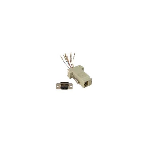ACCL DB9 Female to RJ45 Modular Adapter Ivory, 1 Pack