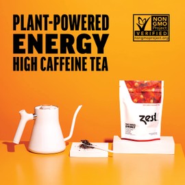 Zest 150mg High Caffeine Energy Loose Leaf Blend - Spicy Masala Chai Black Tea - 4 Oz - All Natural Strong Flavored Healthy Coffee Alternative Highly Caffeinated Substitute - Perfect for Keto Diet