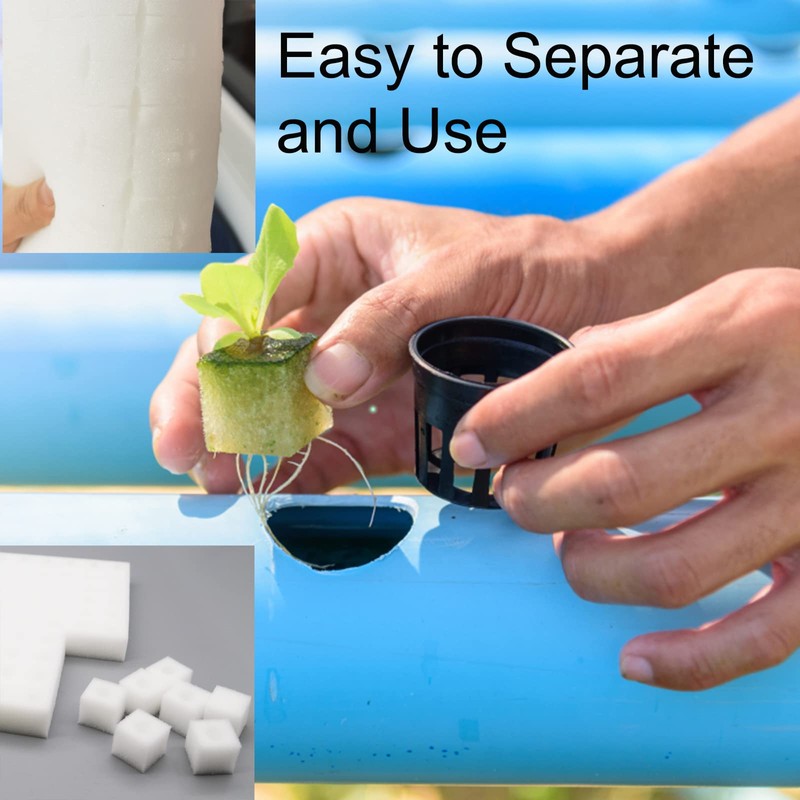 Tongnian 600 Pcs Hydroponic Sponges, Soil-Less Cultivation Planting Gardening Tool,