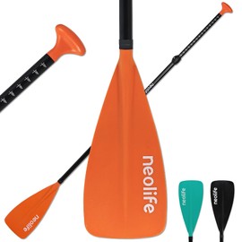 WONITAGO SUP Paddles for Kid with Aluminum Shaft and PP Blade, Floating Stand Up Paddle Board Paddle for Youth and Junior, Adjustable 140-170 cm/55-67 Inches, Orange