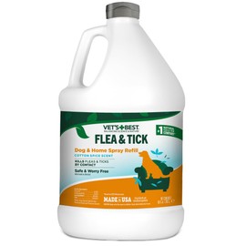 Vet’s Best Flea & Tick Home Spray Refill for Dogs – Cotton Spice Scent Dog Flea & Tick Aid – Made in The USA – Flea & Tick Home Spray – Flea Protection for Dogs – 96 oz