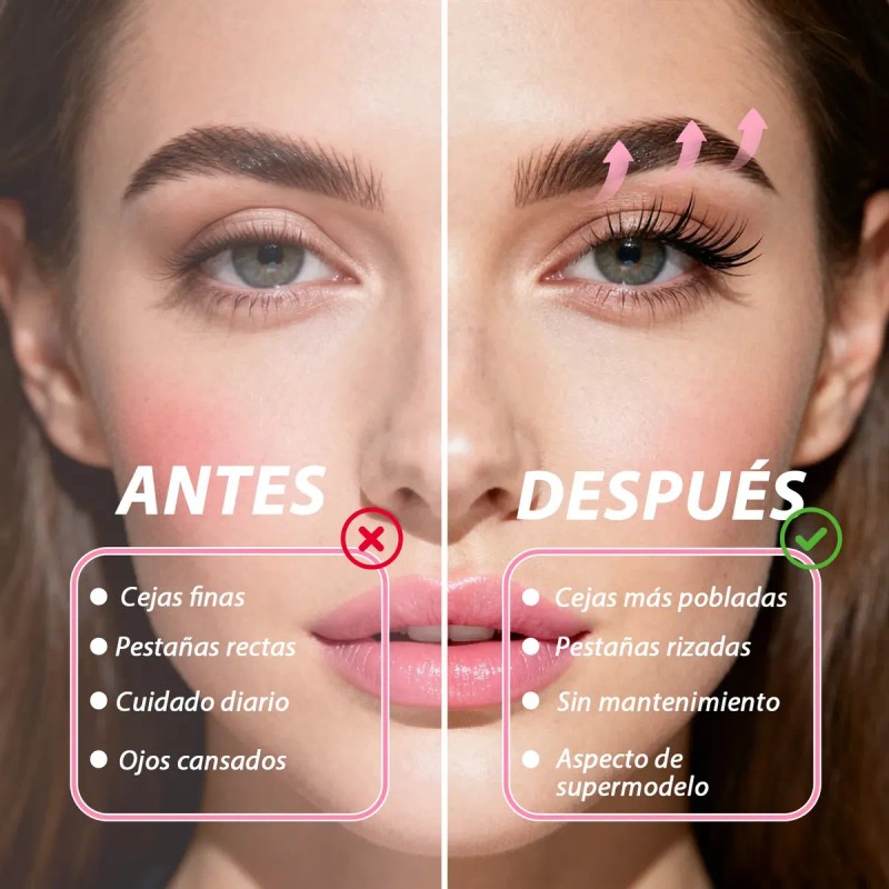 Kit De Pestañas Y Cejas Planchado Diseño Profesional Rizado