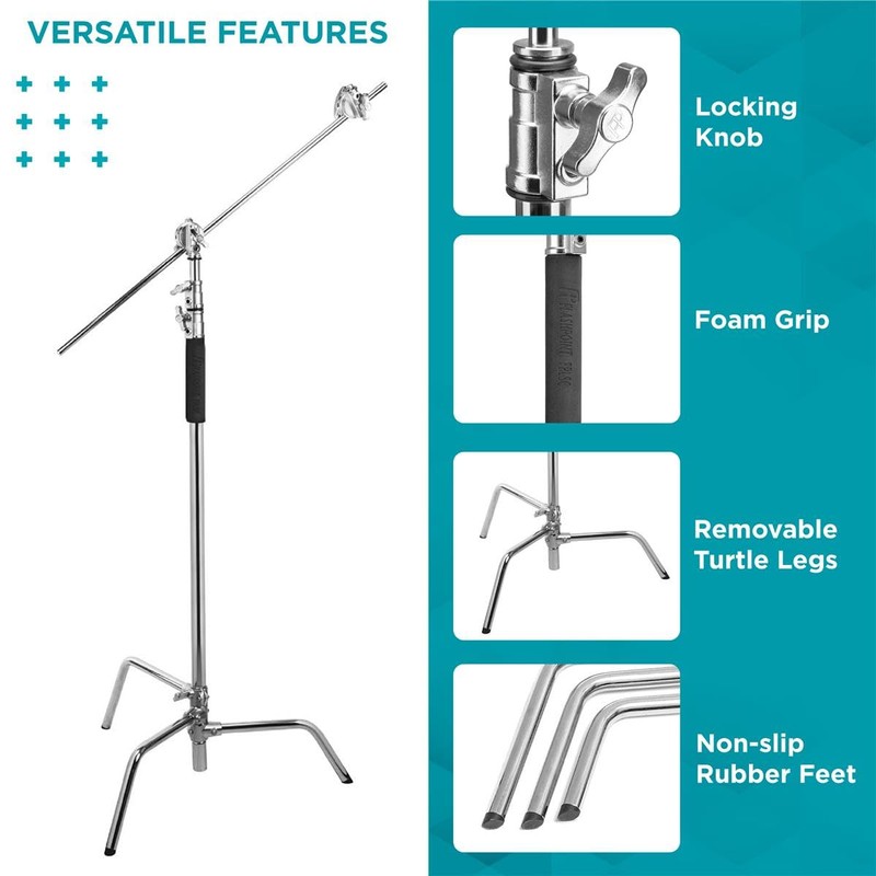 Flashpoint 10' C Light Stand on Turtle Base Kit with