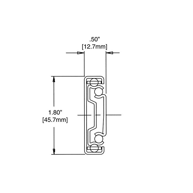 Decorite 24" Inch - 45mm Ball Bearing Drawer Slide -