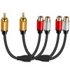 TEKERA RCA Splitter 1 Male 2 Female 2-Pack, Audio Cable