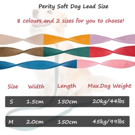 Petiry Soft Dog Lead Small Cotton Corduroy Thick Dog Leash for Puppy Small Dogs,1.5cm x 150cm,Green S