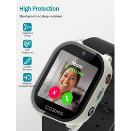 Case for JrTrack 4 Kids Smart Watch by Cosmo,NOUKAJU Screen Protector Smart Watch,Built-in 9H Tempered Glass Film, Hard PC,Easy to Install,Protective Cover for JrTrack 4 Kids Smart Watch(Milk-White)