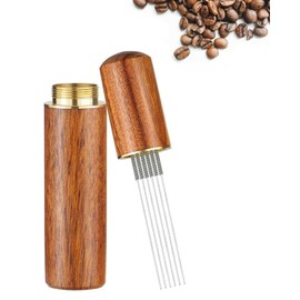 LEEQBCR 1 Piece Coffee Filter Accessories, Espresso Accessories, Espresso Needle, Espresso Dispenser, Coffee Dispenser with 6 Fine Stainless Steel Needles (Rosewood)