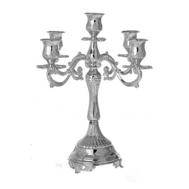 Legacy Judaica Silver Plated Candelabra with 9 Light candleholders, Lacquered, 15 inch high