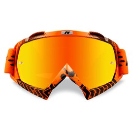 NENKI Dirt Bike Goggles for Men Women Motocross Goggles Motorcycle Goggles MX ATV Goggles Off Road Goggles with Anti Fog Lens UV Protection for Adult, Orange Tinted Lens