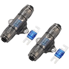 Greluma 2 Pcs 6-10 Gauge AWG Inline ANL Fuse Holder with 2 Pcs 60 Amp Fuse