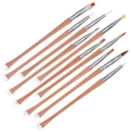 Minkissy 10pcs Nail Art Pen Brush Set Easy Use Nail Tools Kit for Manicure Supplies