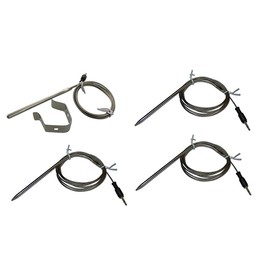 Burnt End Paper Replacement Temperature Probes for Wireless BBQ/Oven Thermometers - Cappec, iGrill, iGrill2, iGrill3, iGrill Mini, and Thermopro (Ambient and Meat (x3) Probe with Clip)
