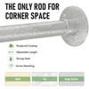 L Shaped Shower Curtain Rod, [23"-36"] x [23"-36"] Adjustable Corner