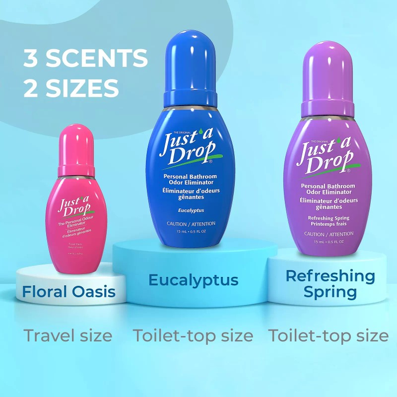 Just A Drop Toilet Odor Eliminator Pack of 3 Eucalyptus
