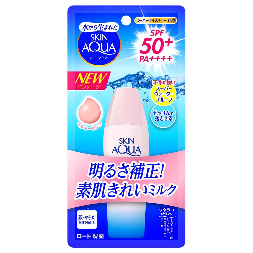 Rohto SKIN AQUA UV Super Moisture Milk Milky-Pink 40ml SPF50 / PA