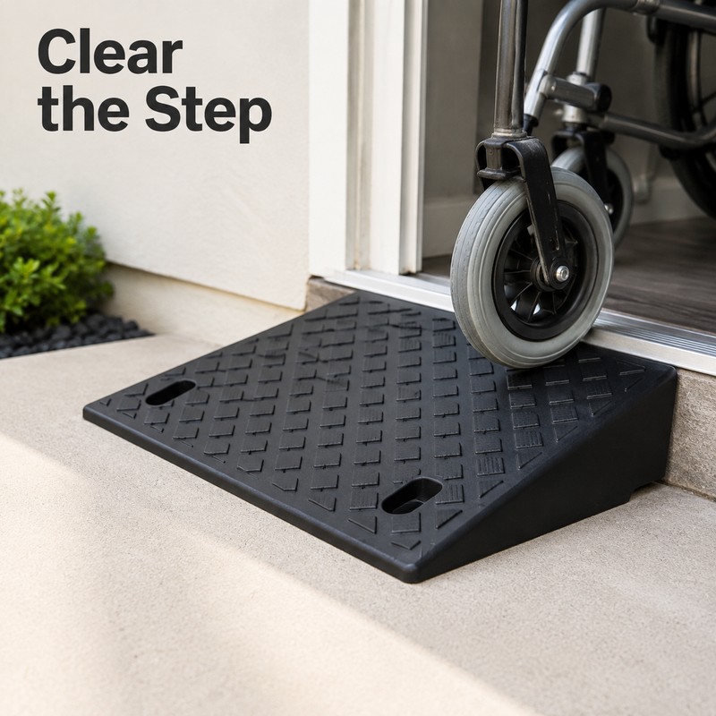 Portable Threshold Ramp for Wheelchairs, Scooters, Cars & Pets -
