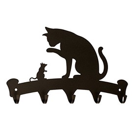 Dragon Laser Ltd., Cat and Mouse Decorative Hooks, Feline, Multi Hooks, Coat Hooks, Key Hooks, Kitchen Utensils