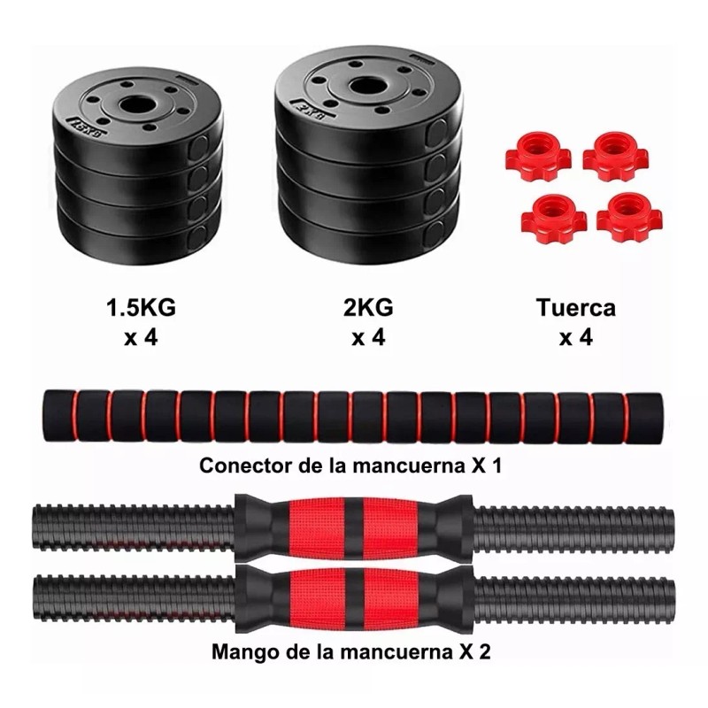 Lawuto Juego de mancuernas Lawuto barra recta ejercicio kit ajustables