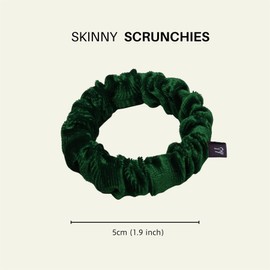 Basic Sense Girls School Velvet Hairband & Scrunchie Set - Uniform Match Hair Accessories, Dark Green
