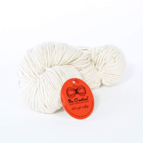 Wool Silk Blend Yarn - Natural White - Knitting -